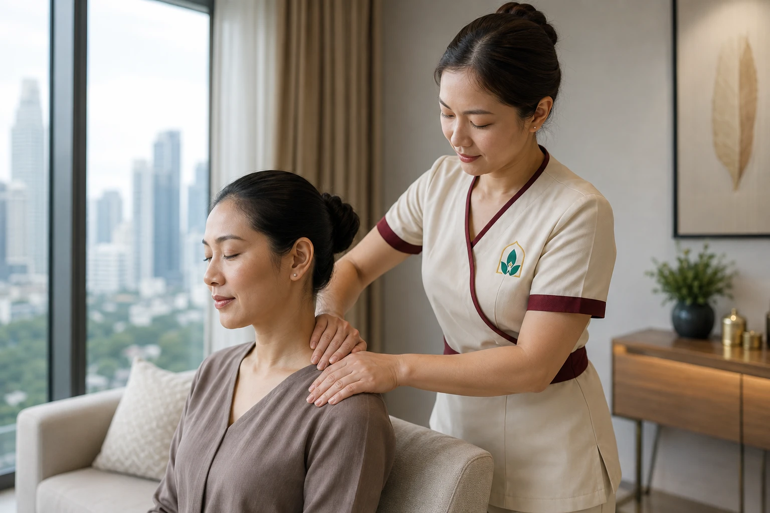 Head, neck and shoulder massage in Bangkok